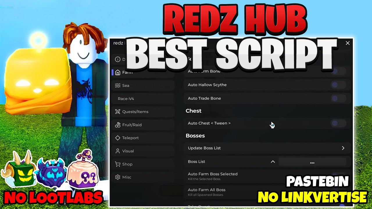 Blox Fruit Best No Key Script | RED Z HUB (New) | PERMANENT FRUIT GIVEAWAY | Delta, Fluxus & Arceus